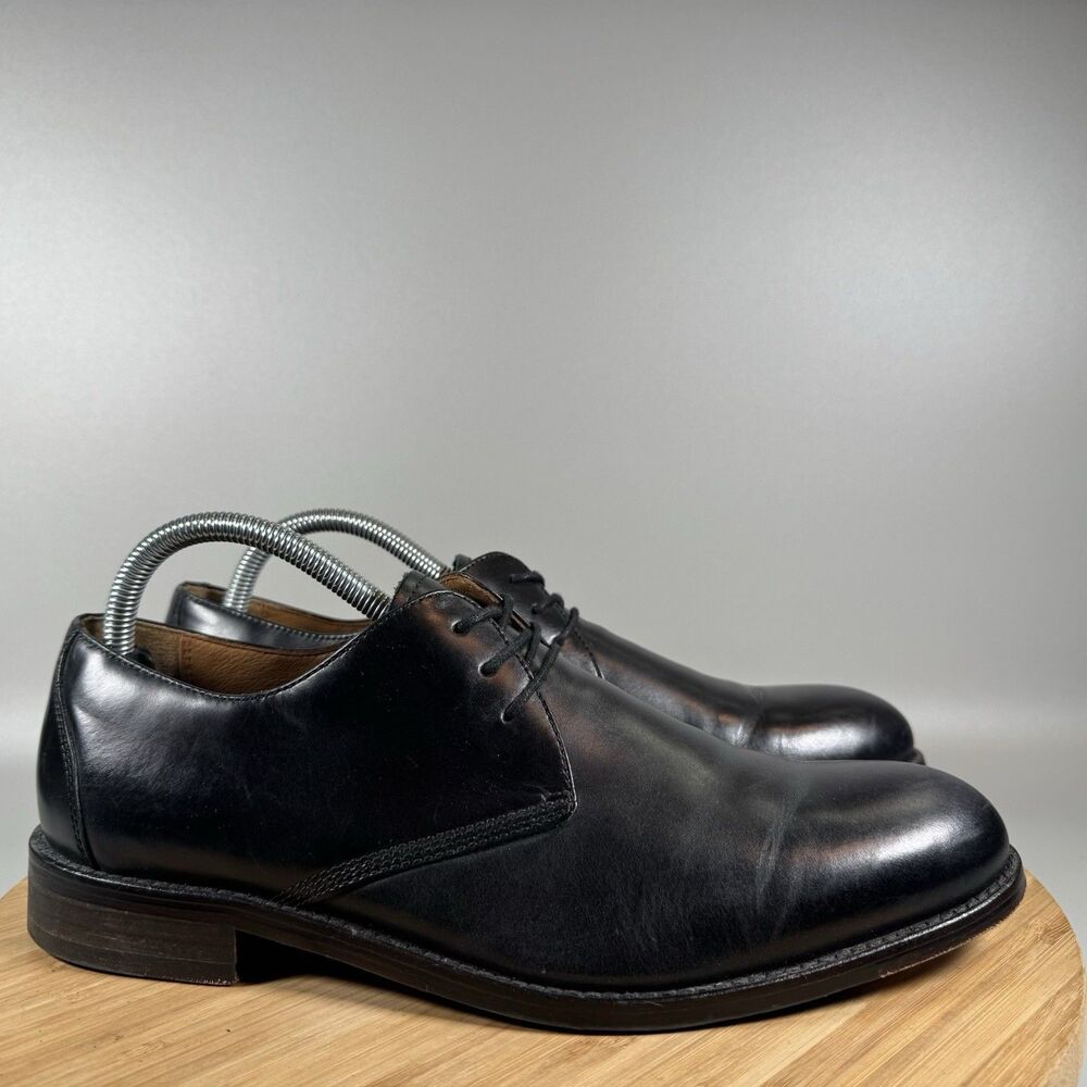Johnston & Murphy Hartley Plain Toe Black Shoes Mens Size 9M
